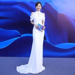 wedding dresses mermaid Off Shoulder Elegant Bride Gown evening prom C:94 W:77